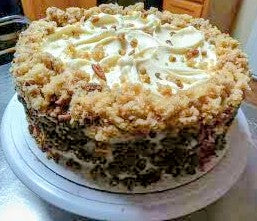 Hummingbird Cake with Cream Cheese Frosting and Pecans