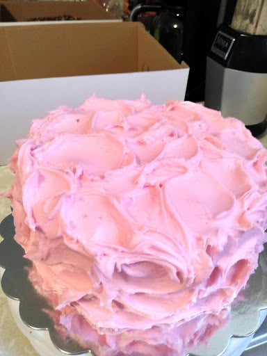 Strawberry Cake with Strawberry Frosting