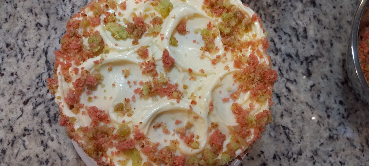 Strawberry Key Lime Cake with Key Lime Cream Cheese Frosting